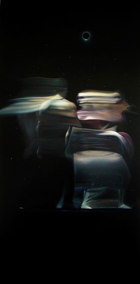 Antonio Sidibè - Io e te, Maria ( prima eclisse)- olio su tela -cm.200X100-2014