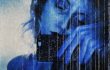 5) -A.Sidibè-Tw(Titanium White) Blue Velvet- olio e spray su tela- cm 70×100- 2018