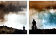 Luca Gastaldo, Serenità donata, 2010, tecnica mista su tela, cm 300×100
