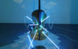 Filippo Centenari, San-Sebastiano-2008-Violoncello-neon-plexi-specchiante-e-trasformatore-dimensioni-ambientali